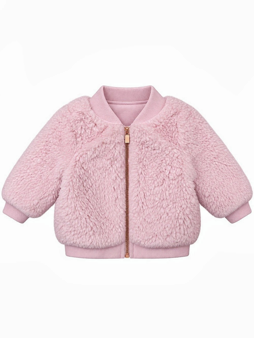 Cat & Jack Baby Girls 6-9M Pink Faux Fur Bomber Jacket